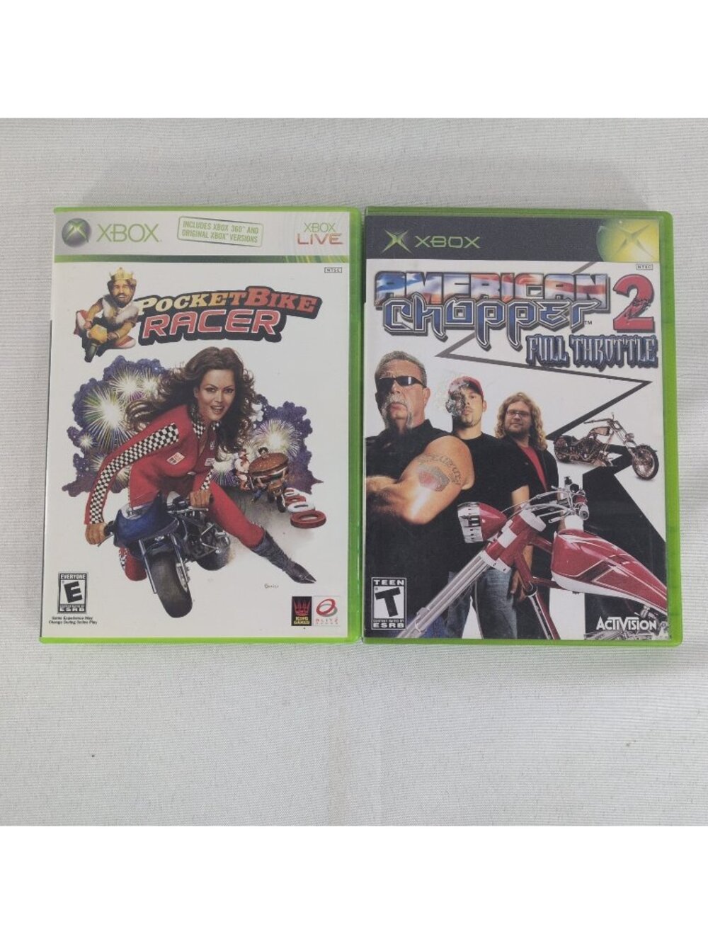 PocketBike Racer & American Chopper 2: Full Throttle Xbox CIB Untested